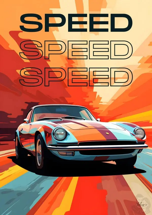 Sportwagen Poster - Art-Illustration: Speedcar