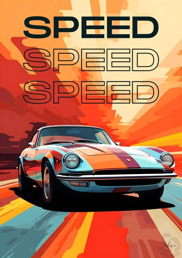Sportwagen Poster - Art-Illustration: Speedcar