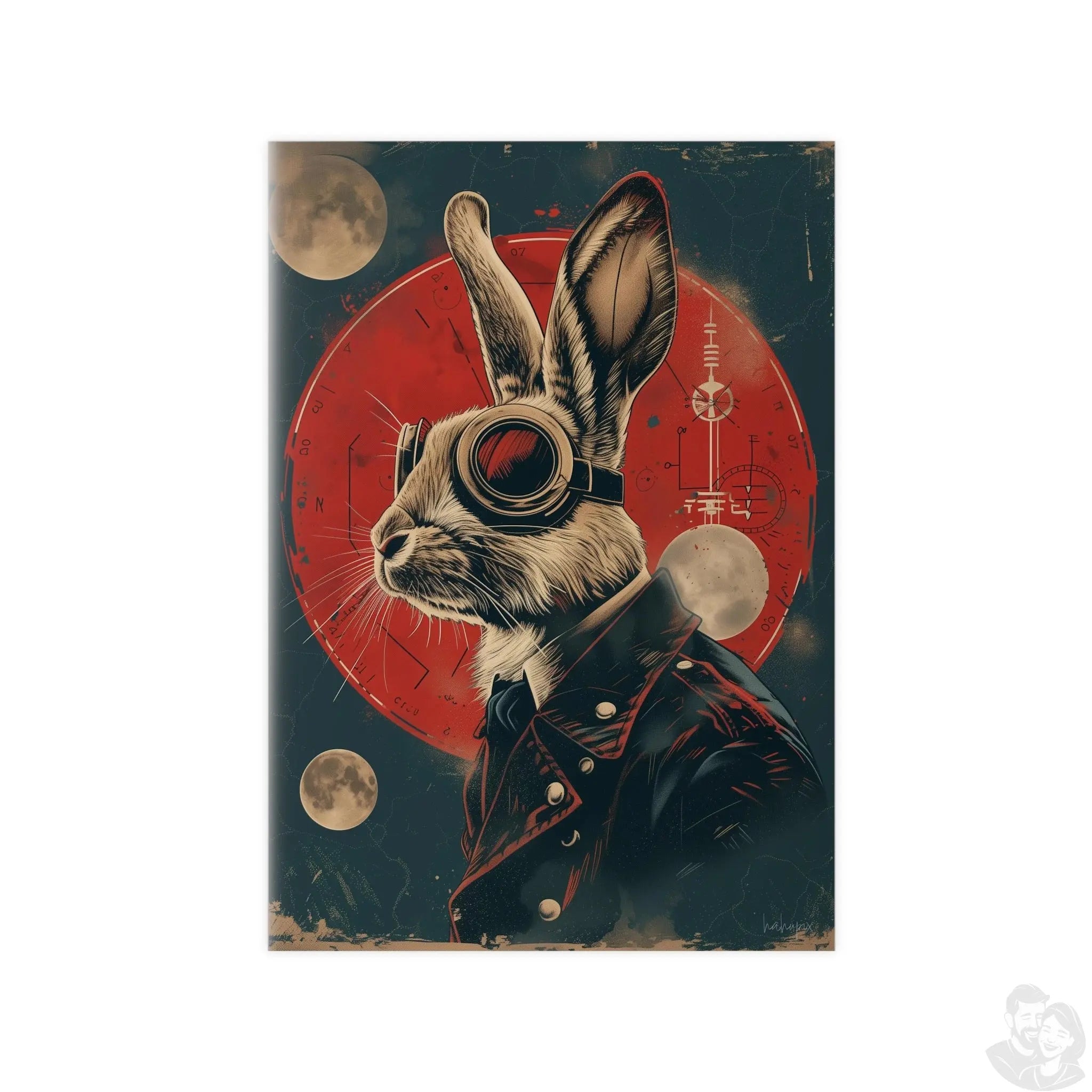 Steampunk Hase Poster – Vintage - Style Astronomie Kunstdruck - Poster bei HappyHugPixels