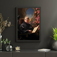 Stephen Hawking Leinwand - Renaissance Portrait KI Bild - Poster bei HappyHugPixels