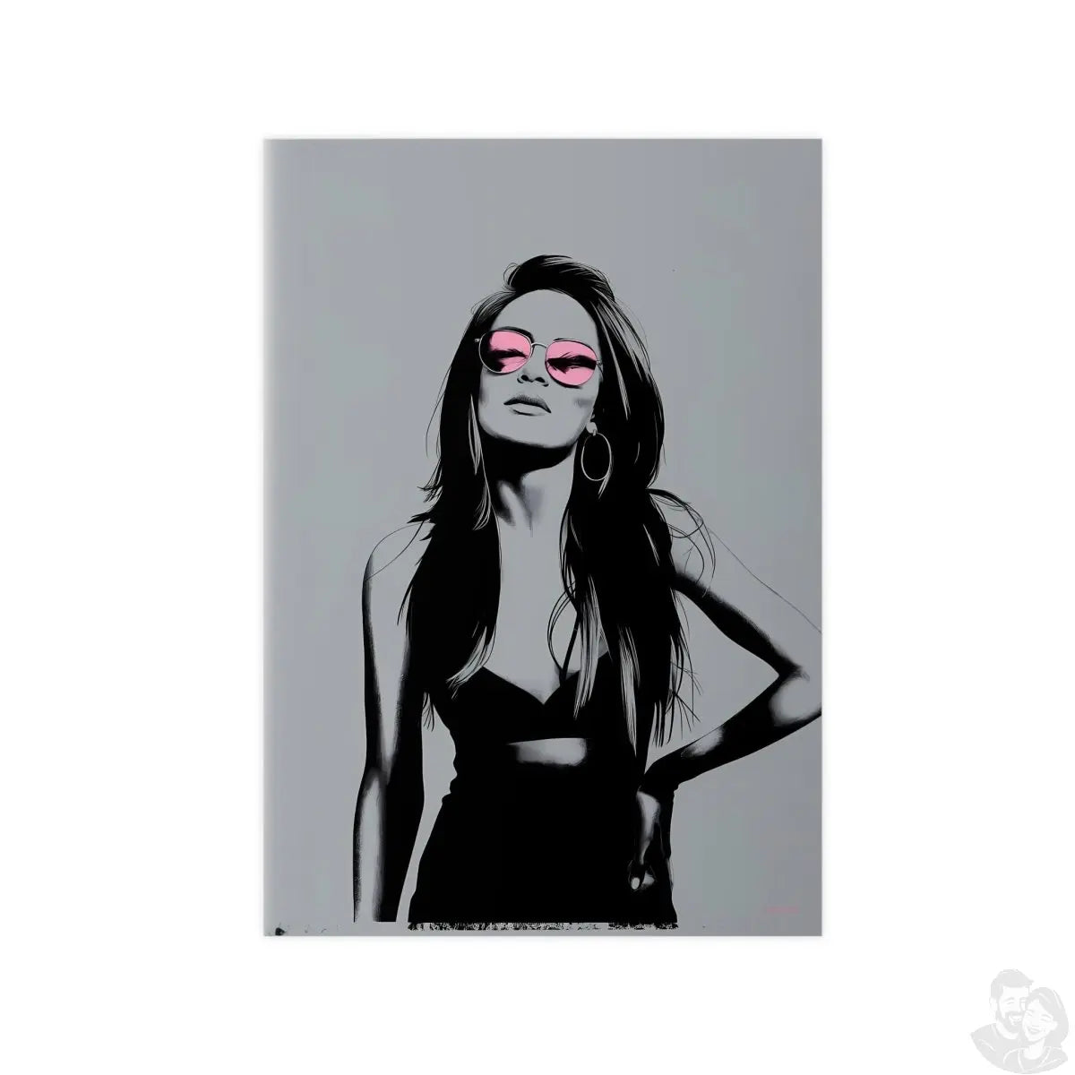 Street Art Kunstposter - Frau mit Rosa Sonnenbrille - Photopaper - Poster bei HappyHugPixels