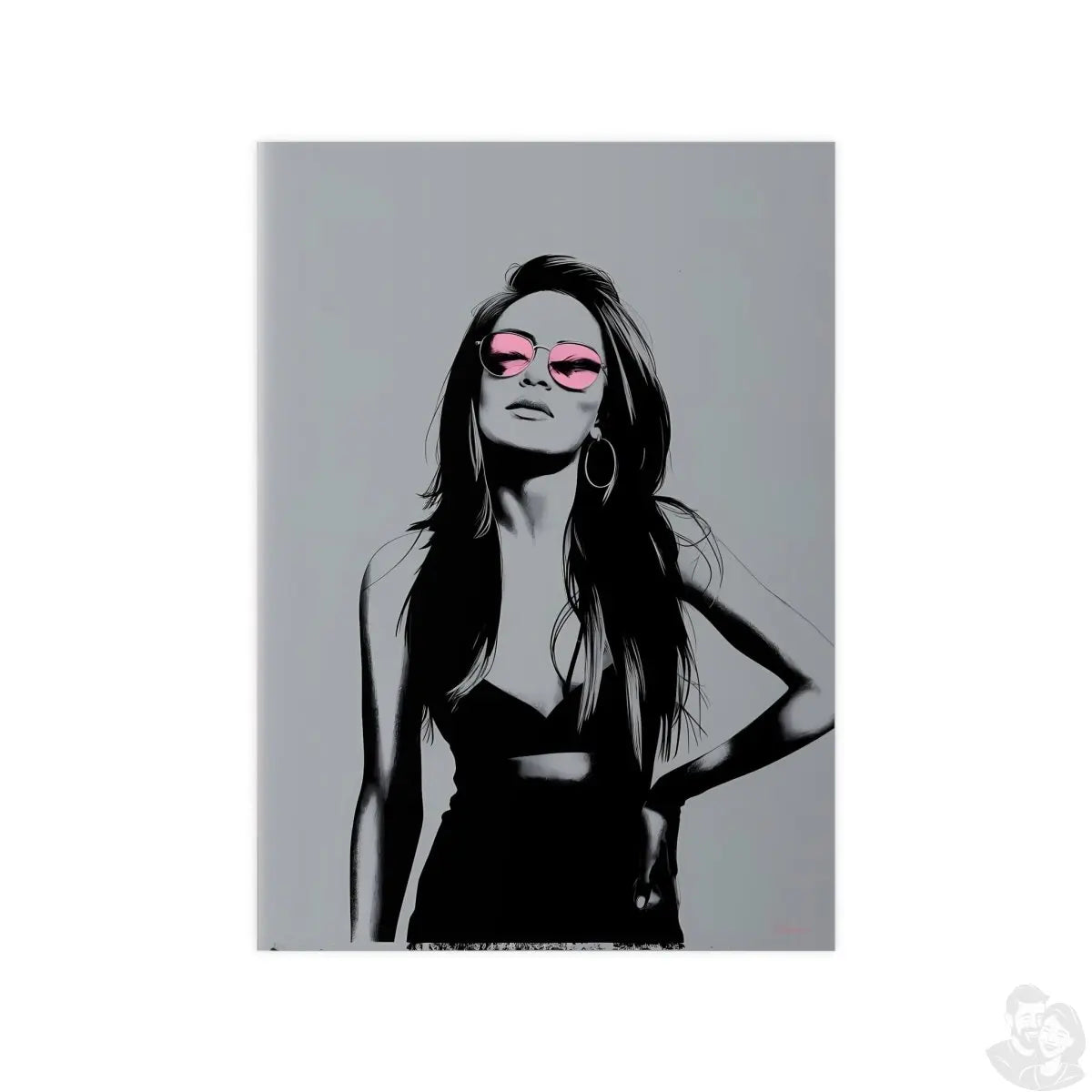 Street Art Kunstposter - Frau mit Rosa Sonnenbrille - Photopaper - Poster bei HappyHugPixels