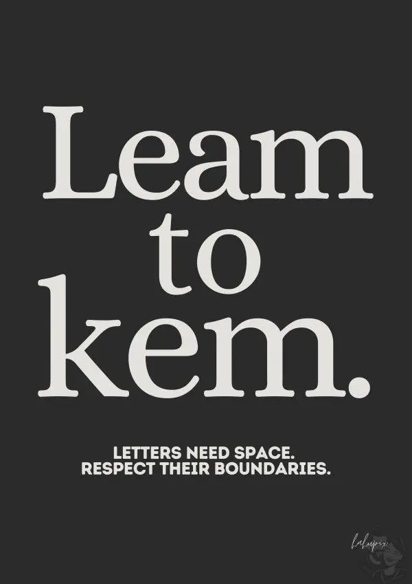Typografie Poster - Learn to Kern - Für Designer und Artists