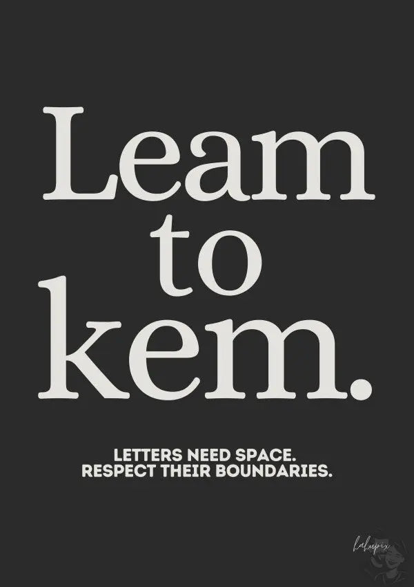 Typografie Poster - Learn to Kern - Für Designer und Artists