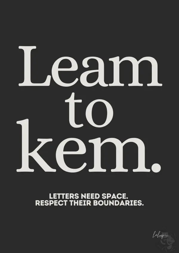 Typografie Poster - Learn to Kern - Für Designer und Artists