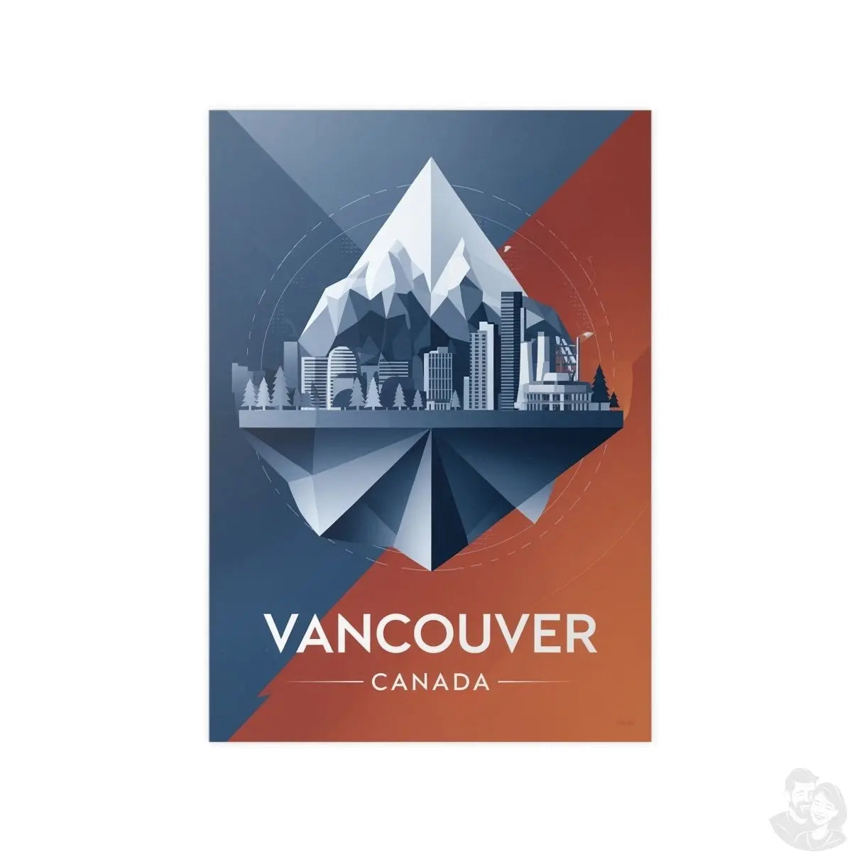 Vancouver Reiseposter: Moderne Skyline auf Premium - Fotopapier - Poster bei HappyHugPixels