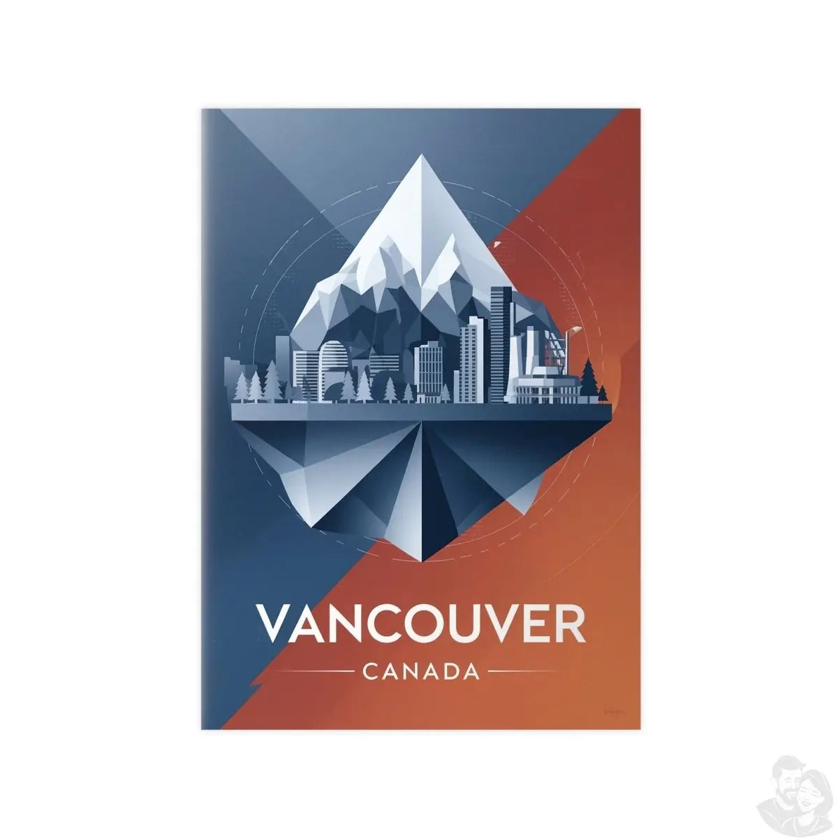Vancouver Reiseposter: Moderne Skyline auf Premium - Fotopapier - Poster bei HappyHugPixels