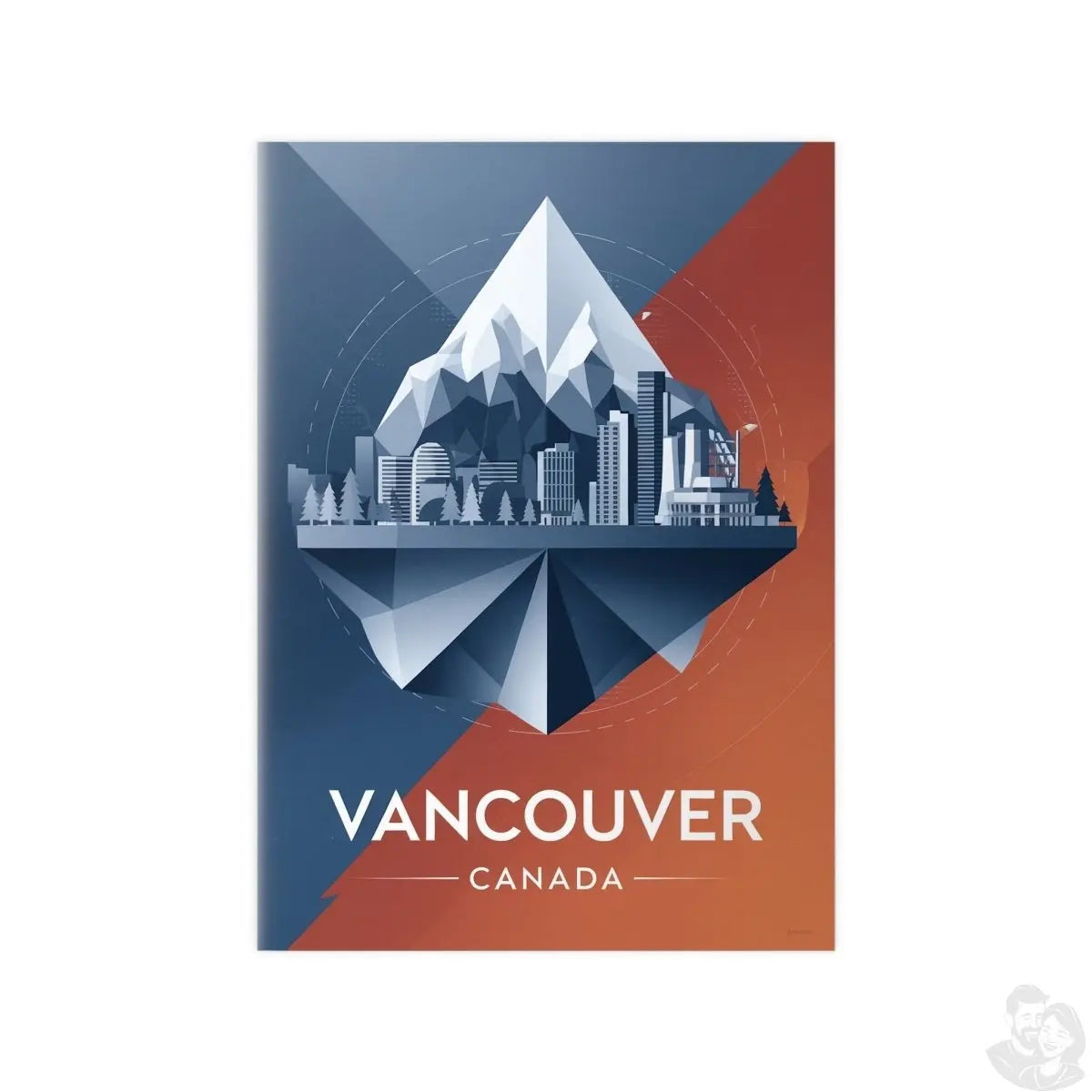 Vancouver Reiseposter: Moderne Skyline auf Premium - Fotopapier - Poster bei HappyHugPixels