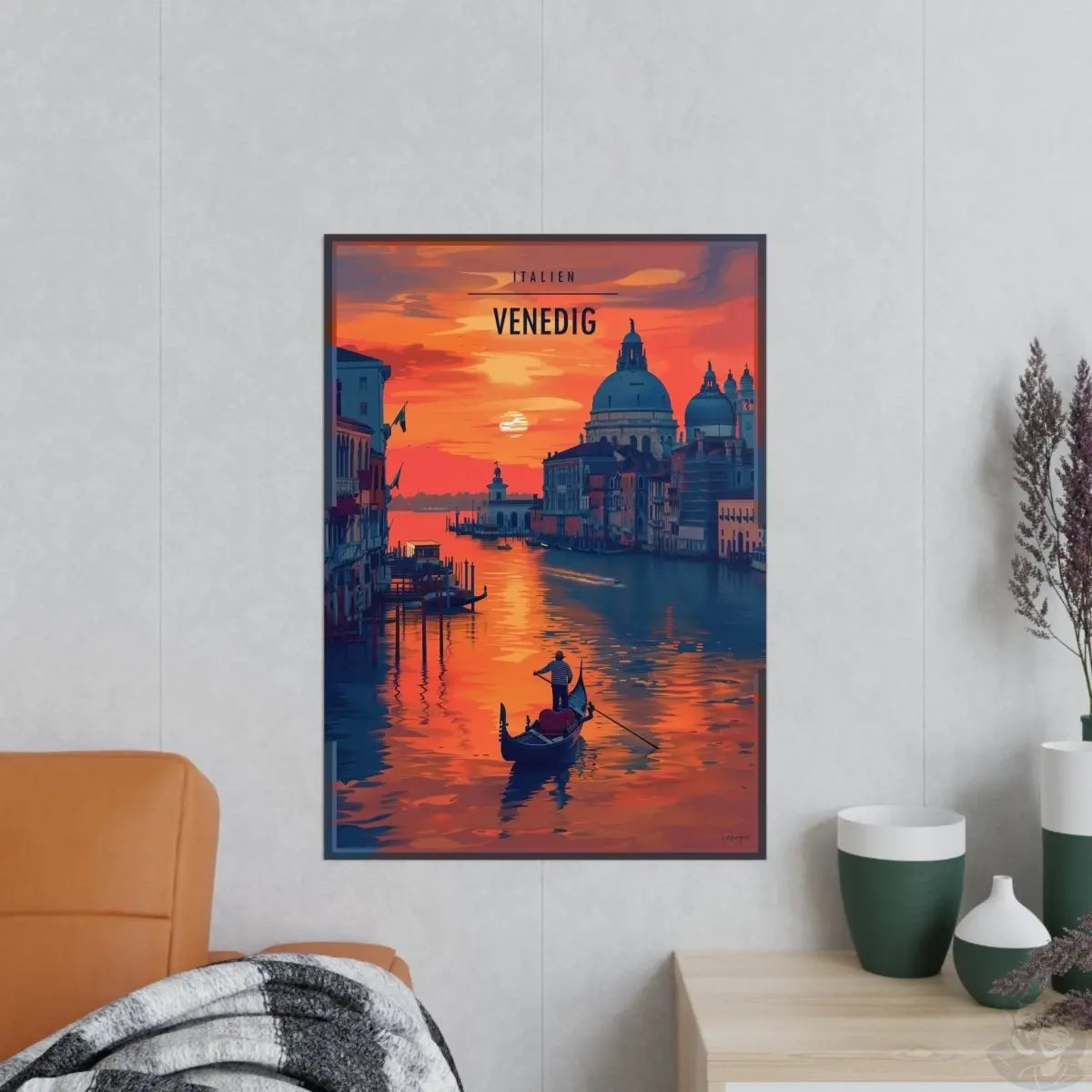 Venezianisches Travelposter: Die verzauberte Stadt Venedig - Poster bei HappyHugPixels