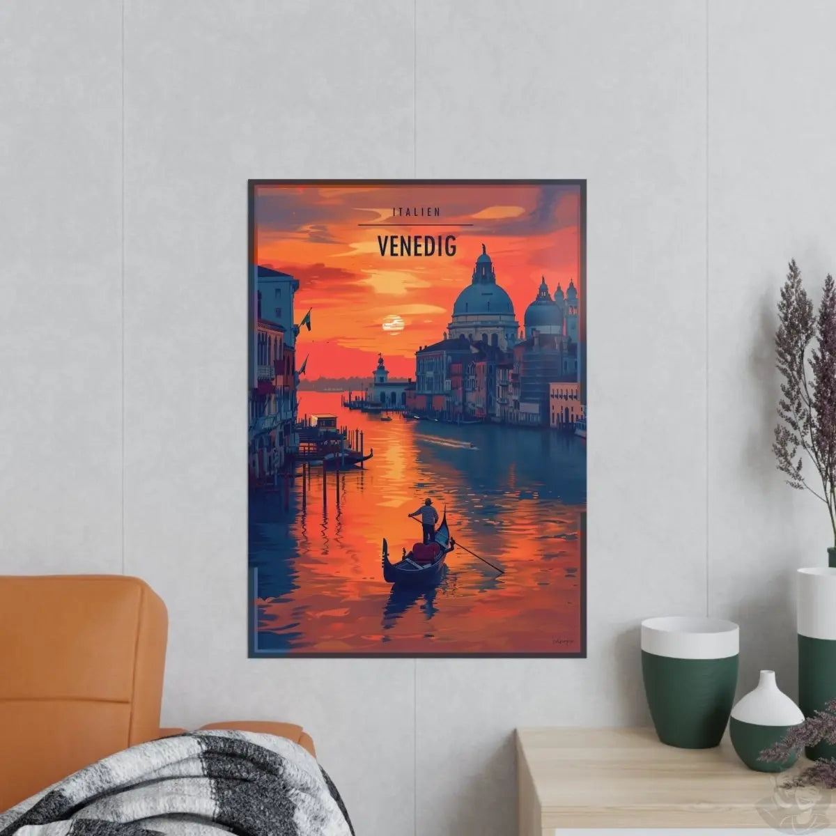 Venezianisches Travelposter: Die verzauberte Stadt Venedig - Poster bei HappyHugPixels