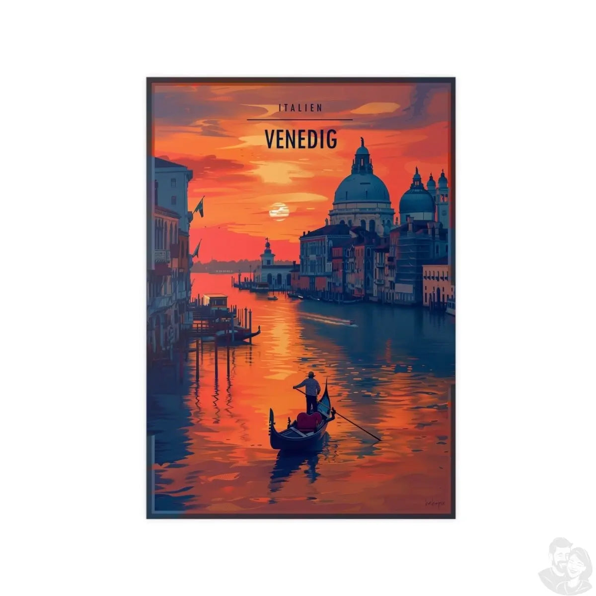 Venezianisches Travelposter: Die verzauberte Stadt Venedig - Poster bei HappyHugPixels