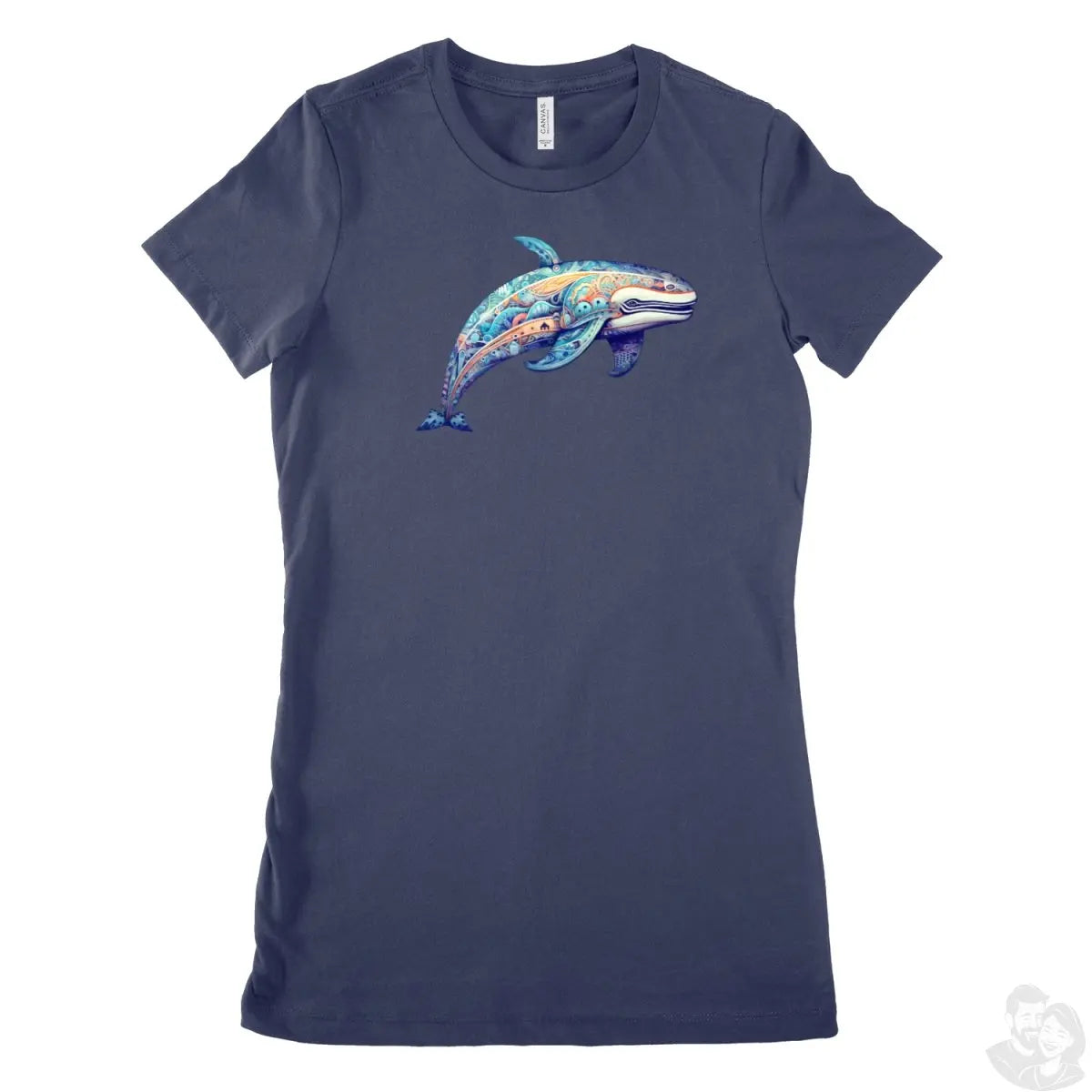 Wal Mandala T-Shirt: Spirituelles Meerestier - Design Damen - bei HappyHugPixels