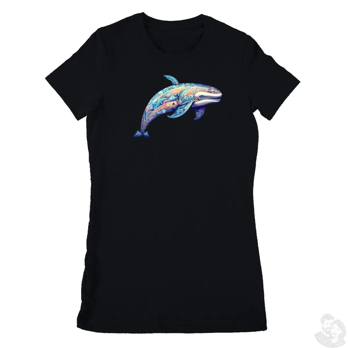 Wal Mandala T-Shirt: Spirituelles Meerestier - Design Damen - bei HappyHugPixels