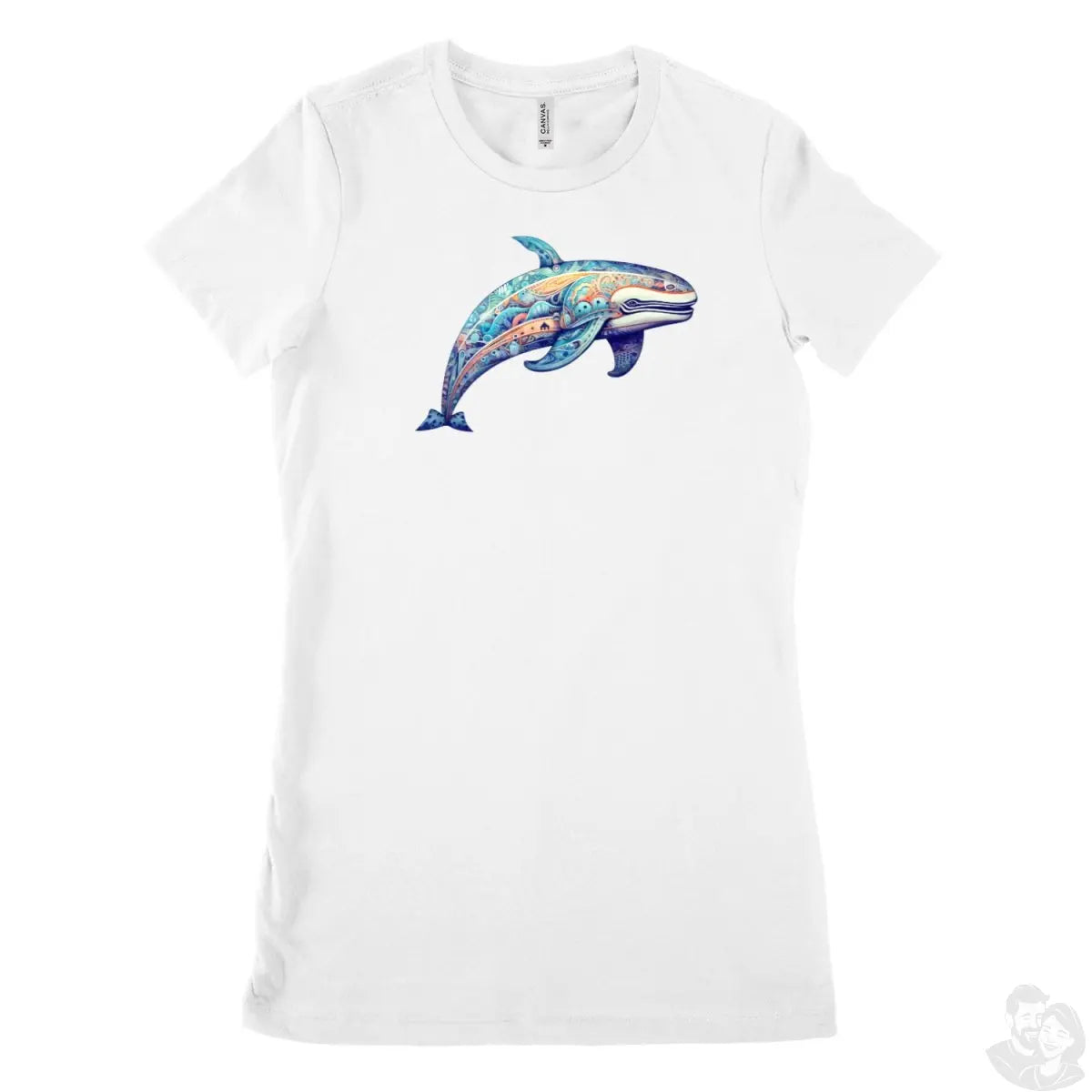 Wal Mandala T-Shirt: Spirituelles Meerestier - Design Damen - bei HappyHugPixels