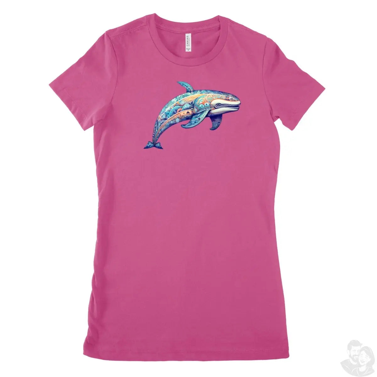 Wal Mandala T-Shirt: Spirituelles Meerestier - Design Damen - bei HappyHugPixels