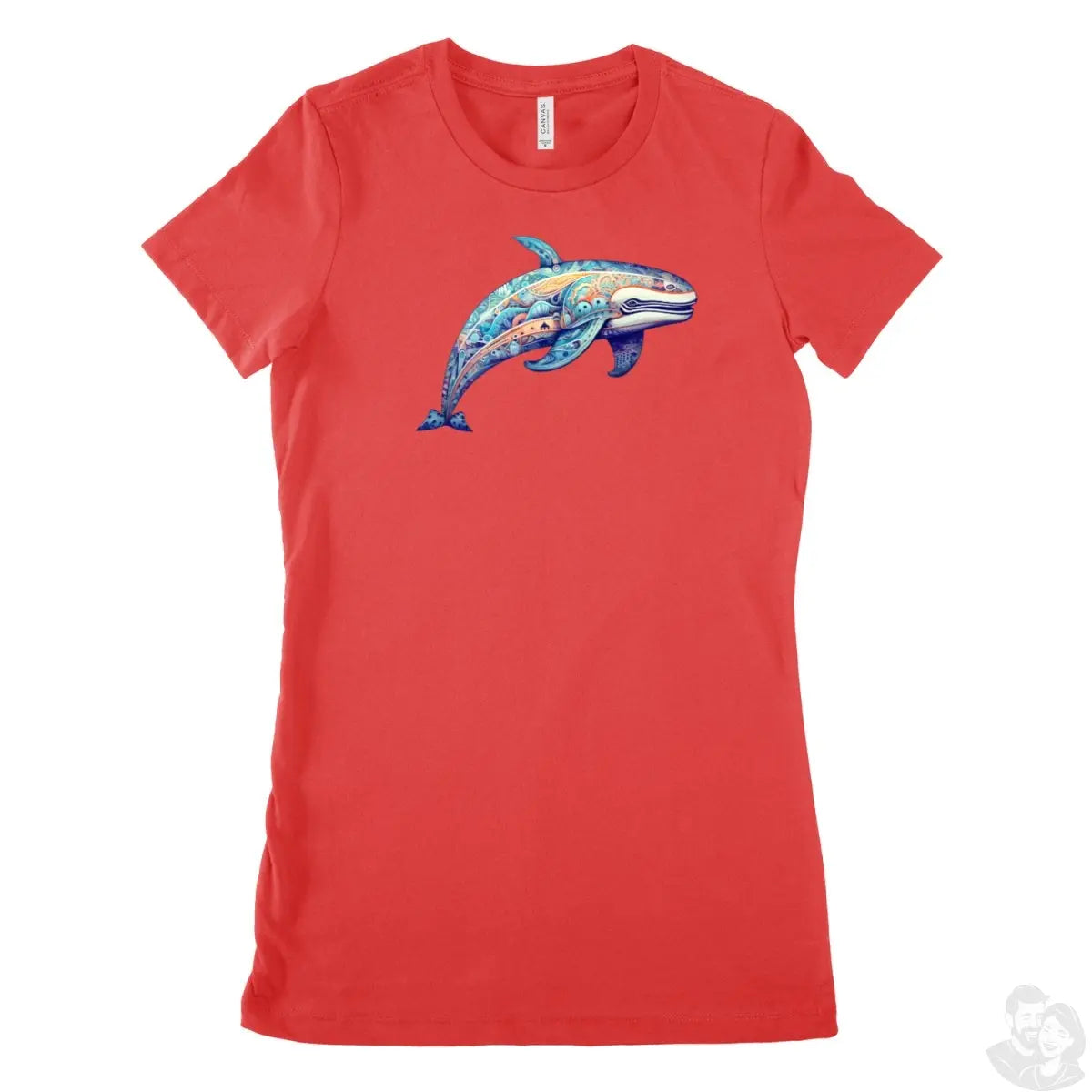 Wal Mandala T-Shirt: Spirituelles Meerestier - Design Damen - bei HappyHugPixels