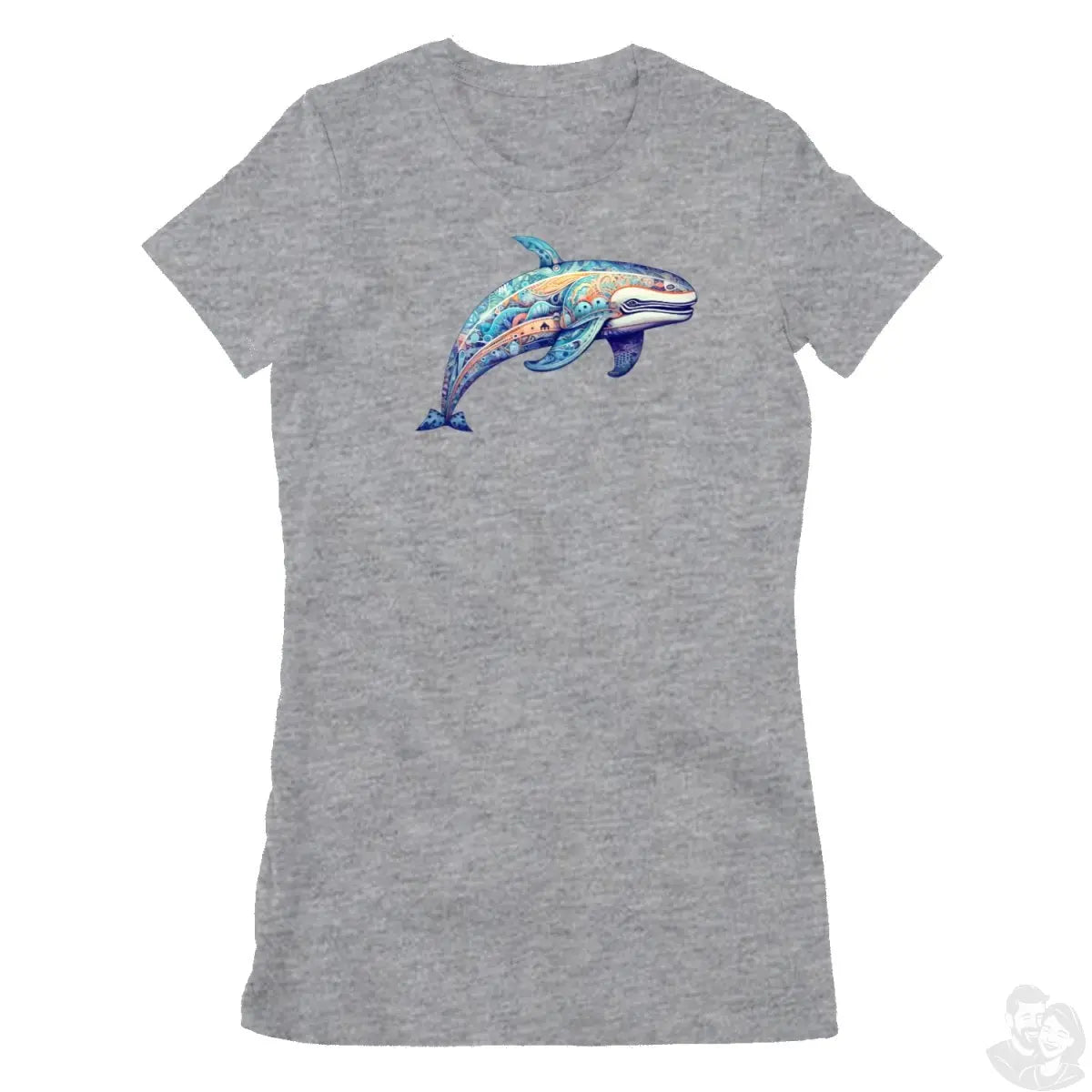 Wal Mandala T-Shirt: Spirituelles Meerestier - Design Damen - bei HappyHugPixels
