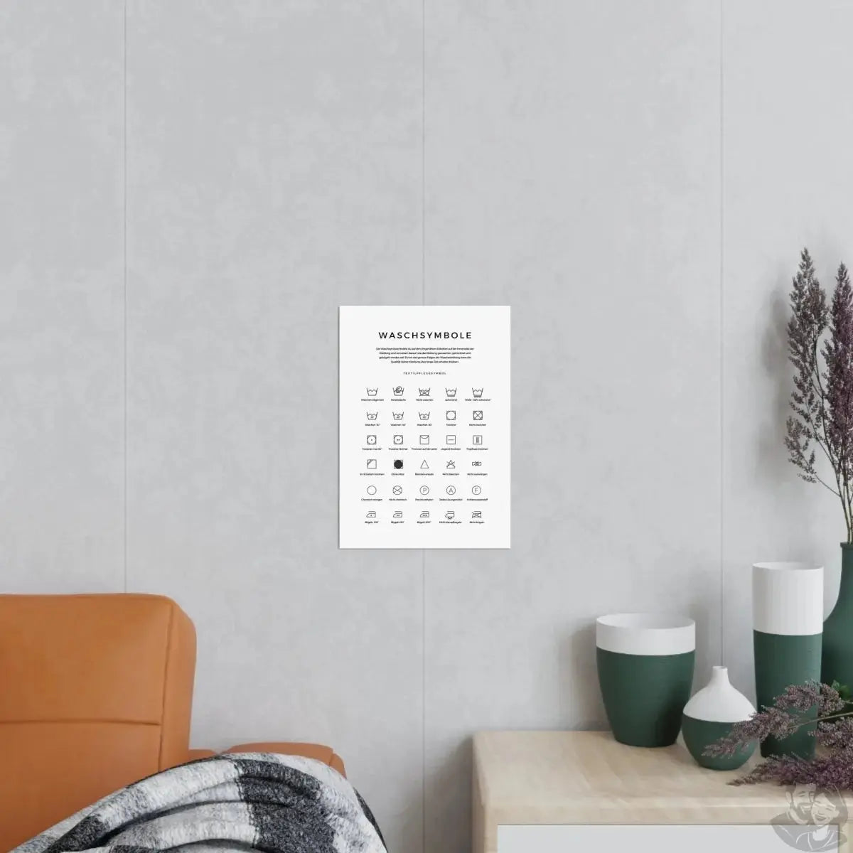 Waschsymbole Poster - Dein praktischer Guide richtige Kleidungspflege merchOne