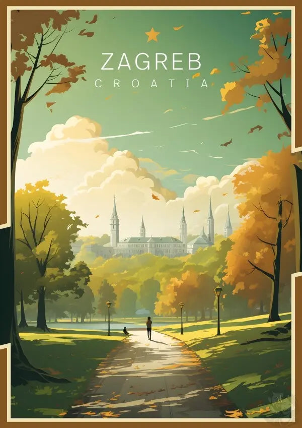Zagreb Poster - Kulturelle Perle Kroatiens als Reiseplakat