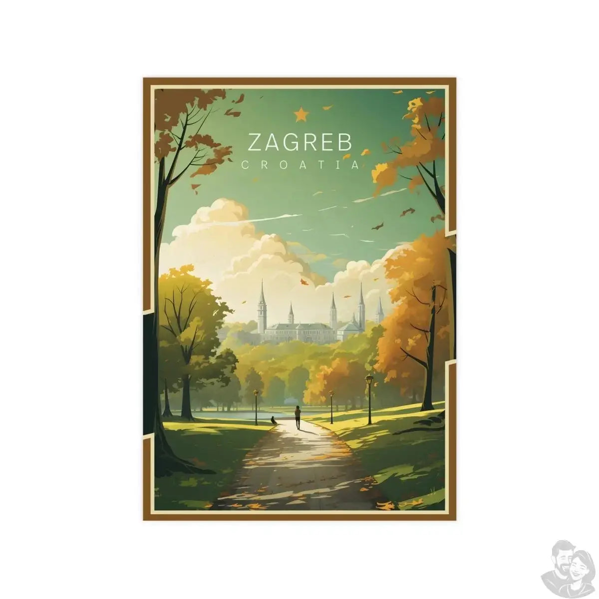 Zagreb Poster - Kulturelle Perle Kroatiens als Reiseplakat merchOne