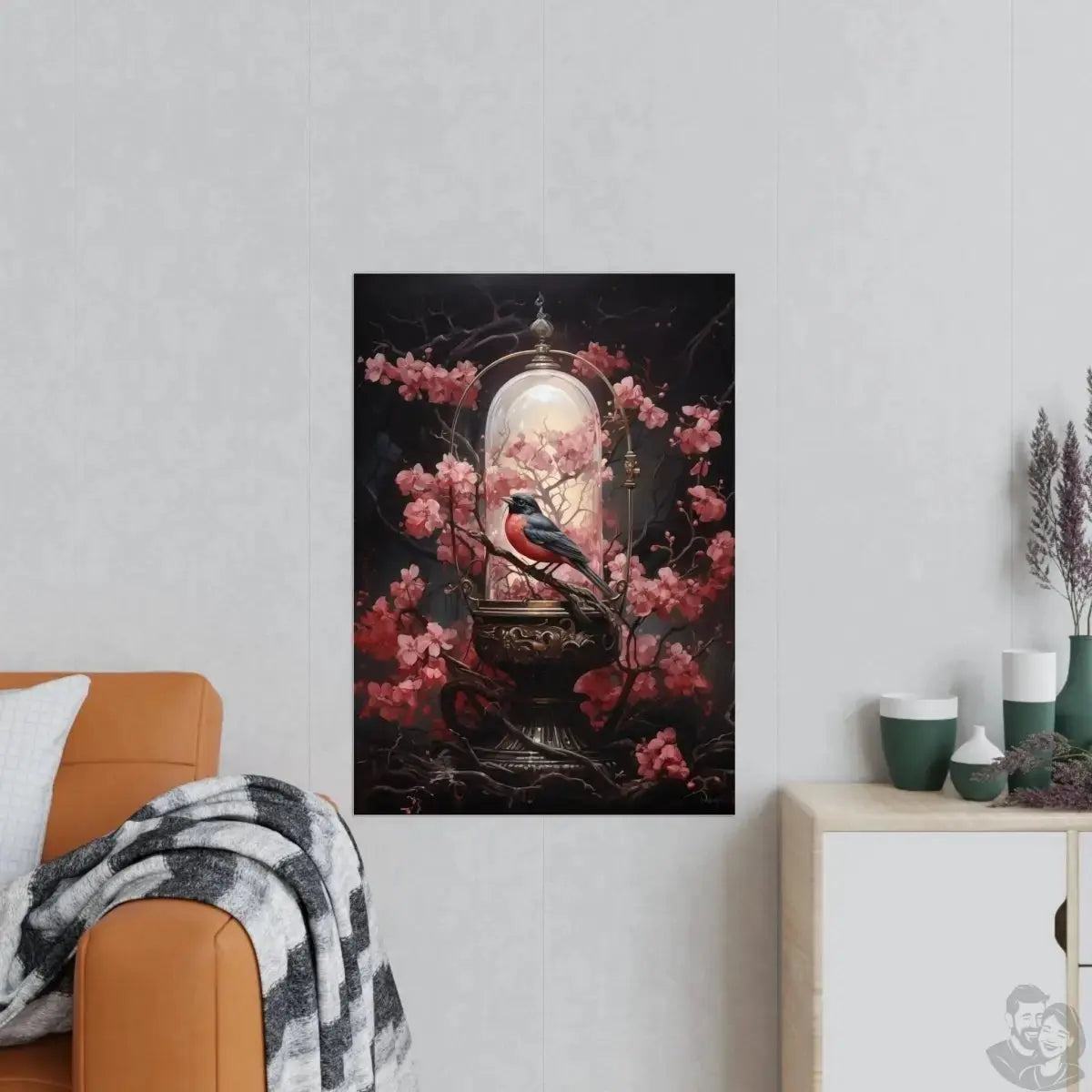 Zaunkönig Poster Kunst - Harmonie in Blüte – DIN A0 bis A4 merchOne