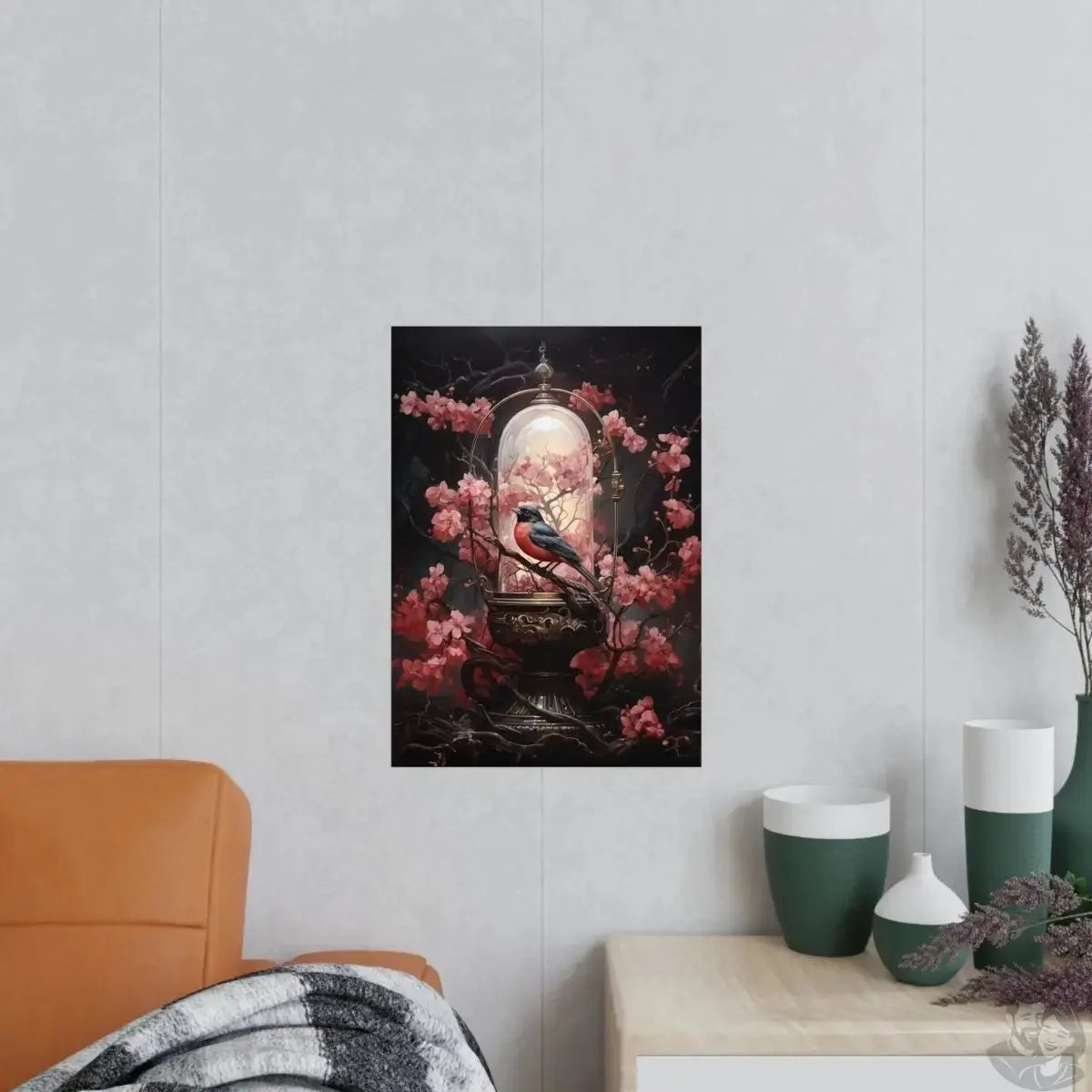 Zaunkönig Poster Kunst - Harmonie in Blüte – DIN A0 bis A4 merchOne