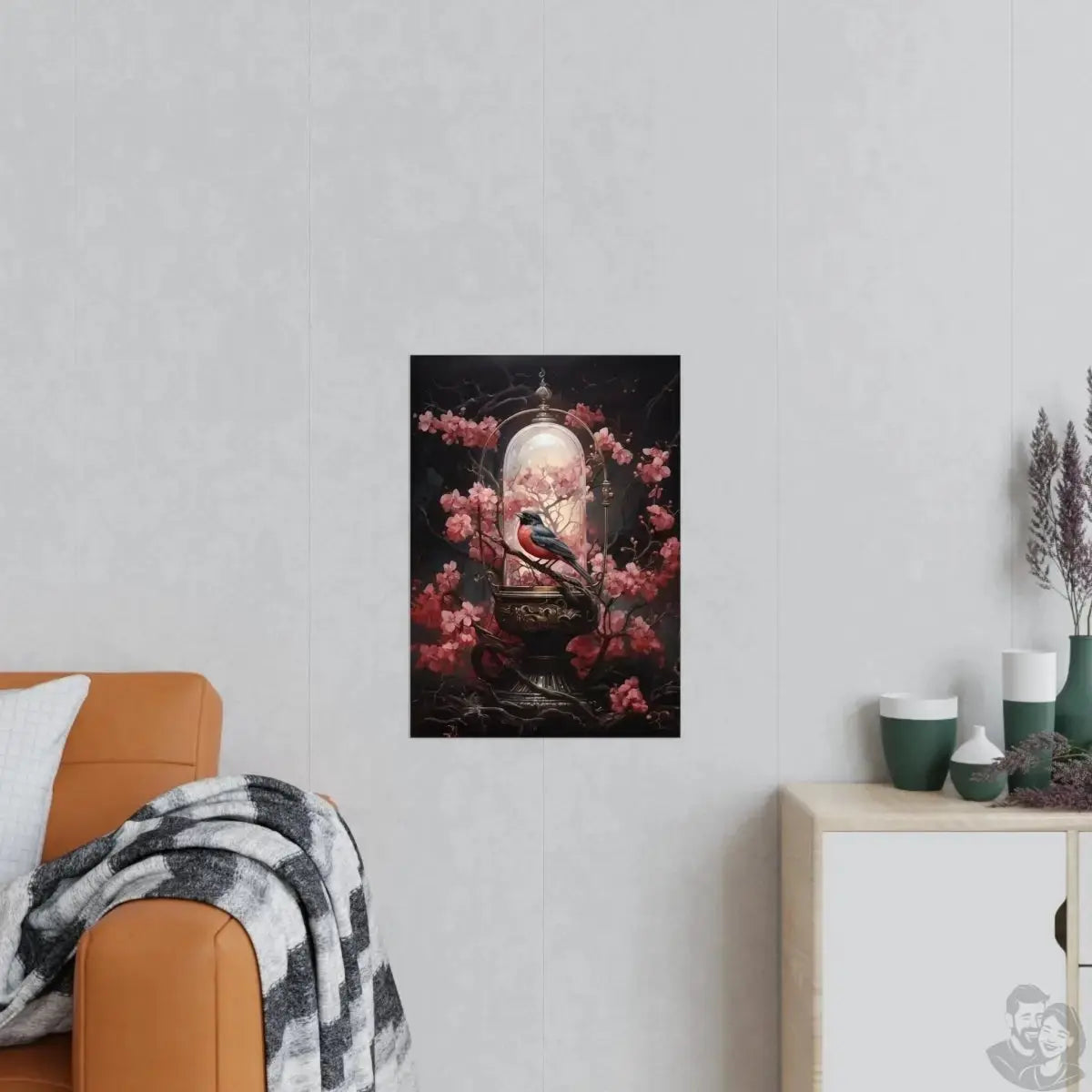 Zaunkönig Poster Kunst - Harmonie in Blüte – DIN A0 bis A4 merchOne