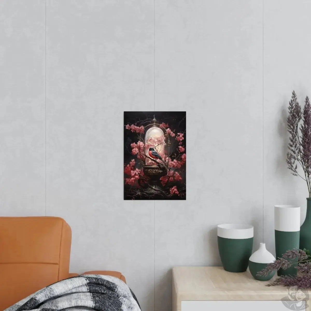 Zaunkönig Poster Kunst - Harmonie in Blüte – DIN A0 bis A4 merchOne