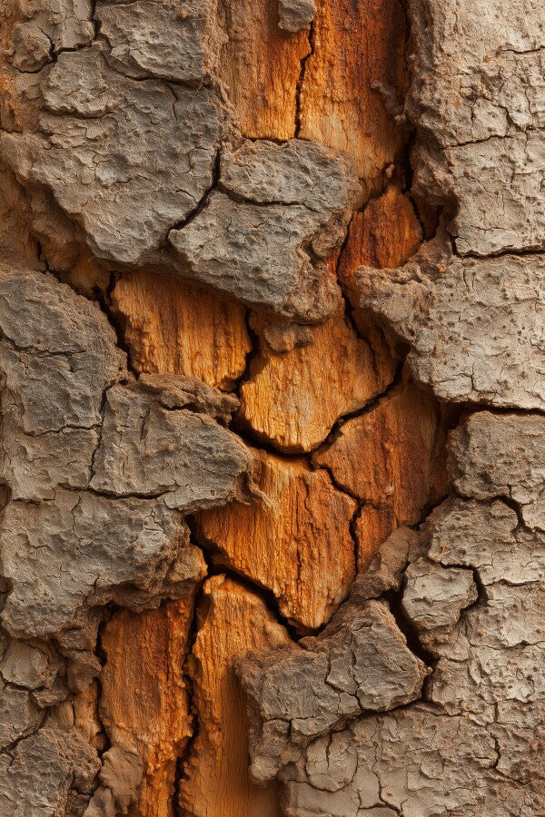 Quercus Robur – Extreme Makro Eichenrinde | Fine Art Acrylglasdruck | Biophilic Wandkunst ORNILIO