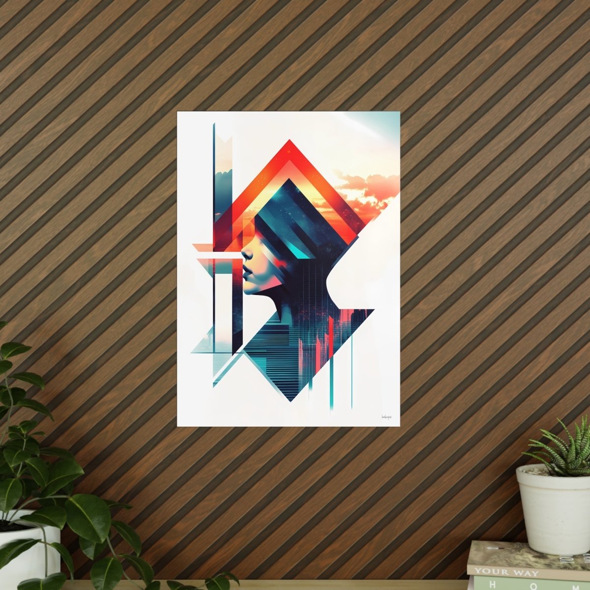 Abstrakte Frauenkunst Poster – Urbanes Design mit futuristischer Ästhetik - Poster bei HappyHugPixels