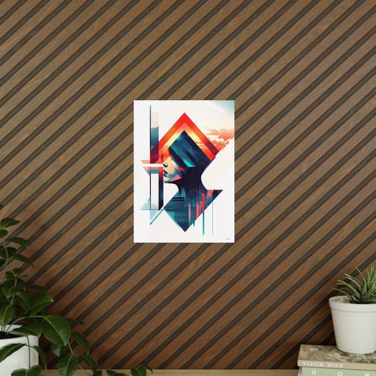 Abstrakte Frauenkunst Poster – Urbanes Design mit futuristischer Ästhetik - Poster bei HappyHugPixels