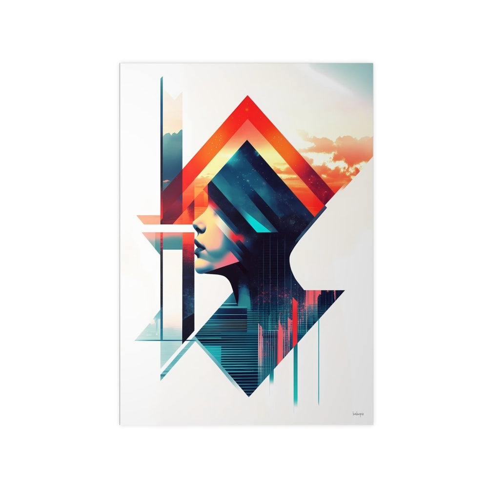 Abstrakte Frauenkunst Poster – Urbanes Design mit futuristischer Ästhetik - Poster bei HappyHugPixels