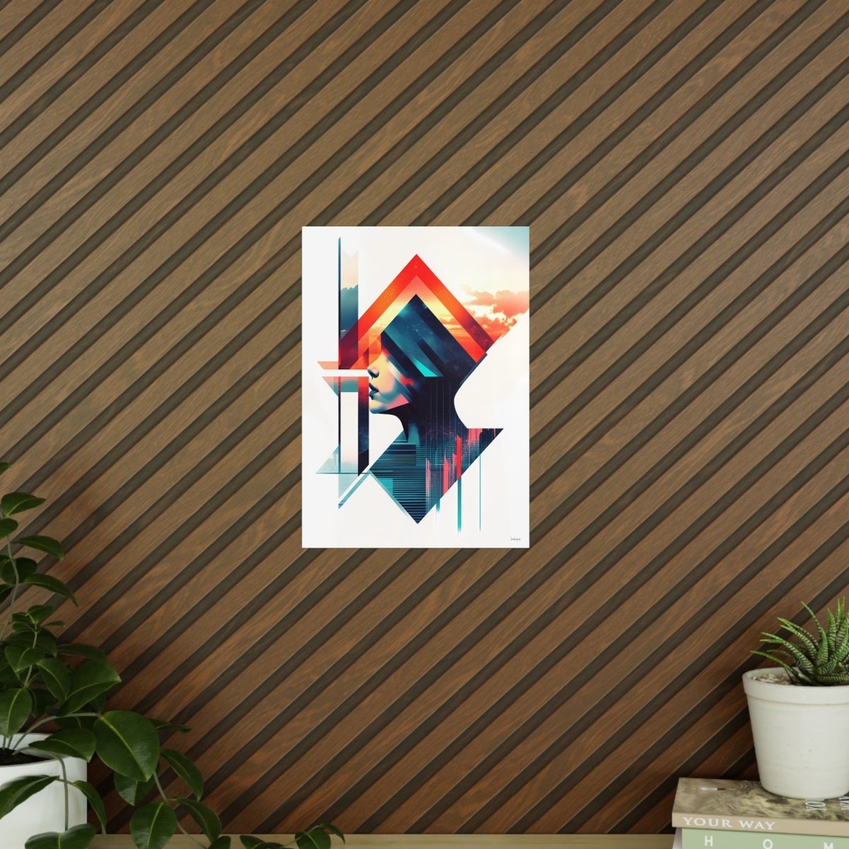 Abstrakte Frauenkunst Poster – Urbanes Design mit futuristischer Ästhetik - Poster bei HappyHugPixels