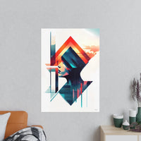 Abstrakte Frauenkunst Poster – Urbanes Design mit futuristischer Ästhetik - Poster bei HappyHugPixels