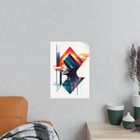 Abstrakte Frauenkunst Poster – Urbanes Design mit futuristischer Ästhetik - Poster bei HappyHugPixels