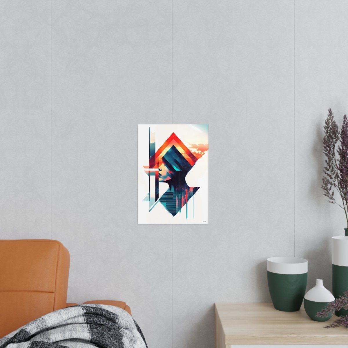 Abstrakte Frauenkunst Poster – Urbanes Design mit futuristischer Ästhetik - Poster bei HappyHugPixels