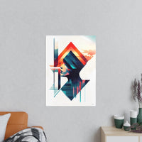 Abstrakte Frauenkunst Poster – Urbanes Design mit futuristischer Ästhetik - Poster bei HappyHugPixels