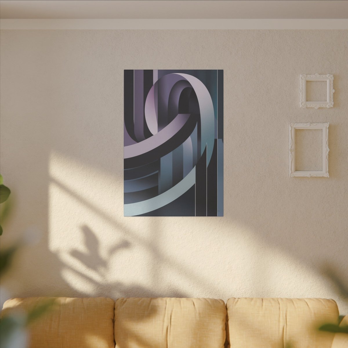 Abstraktes Lila Stripes Kunstposter Leinwand - Hochqualitativer Druck - Canvas bei HappyHugPixels