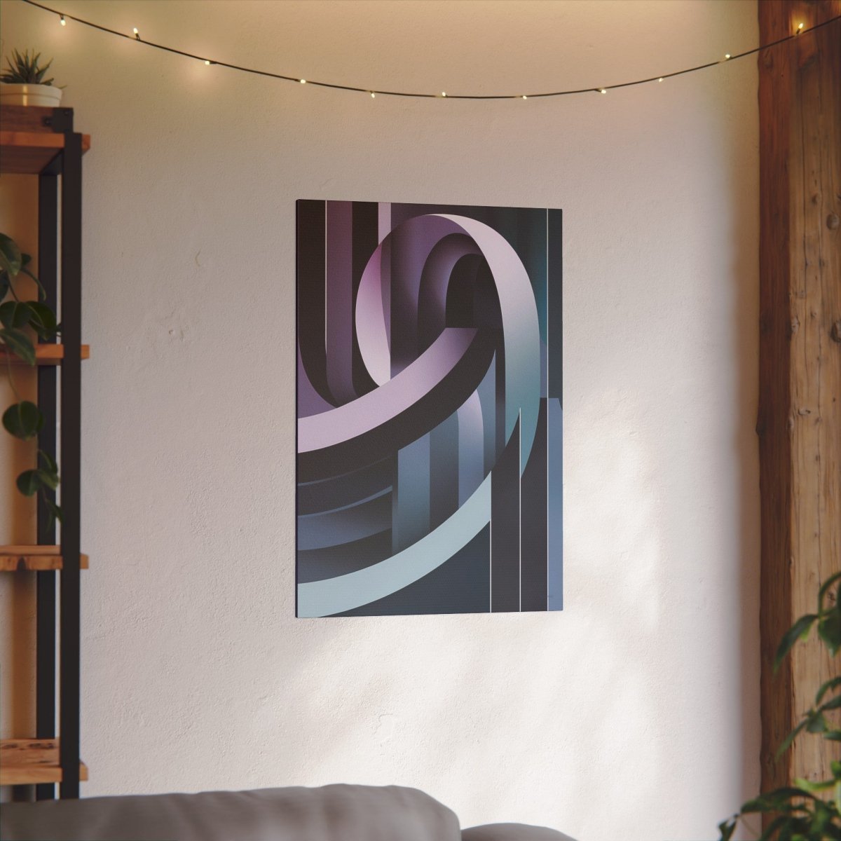 Abstraktes Lila Stripes Kunstposter Leinwand - Hochqualitativer Druck - Canvas bei HappyHugPixels