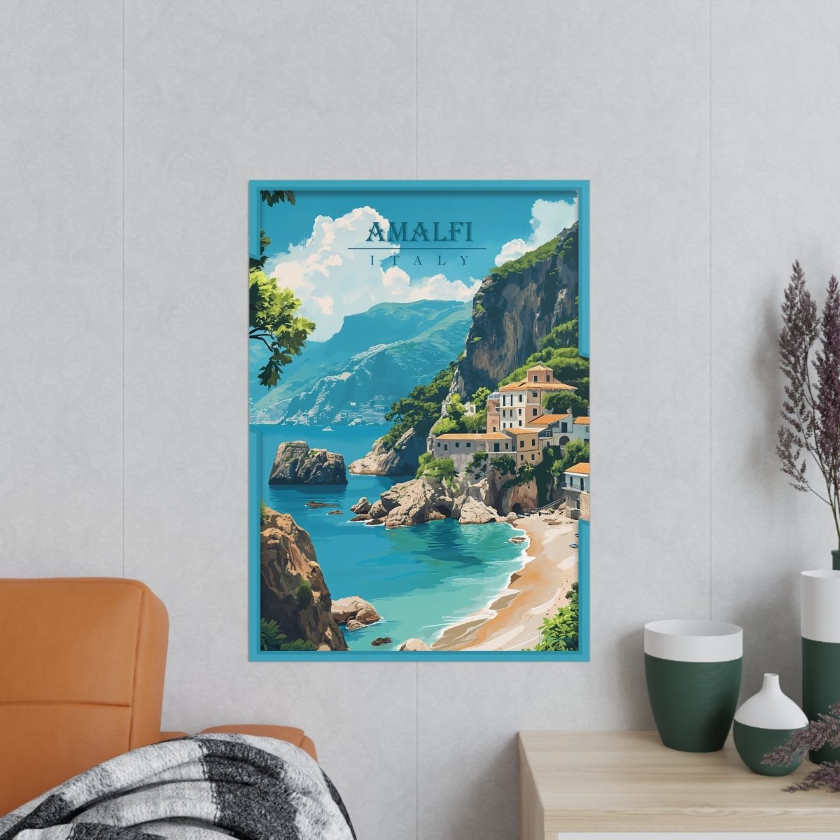 Amalfi Travel Poster – Traumhafte Küstenlandschaft - Poster bei HappyHugPixels