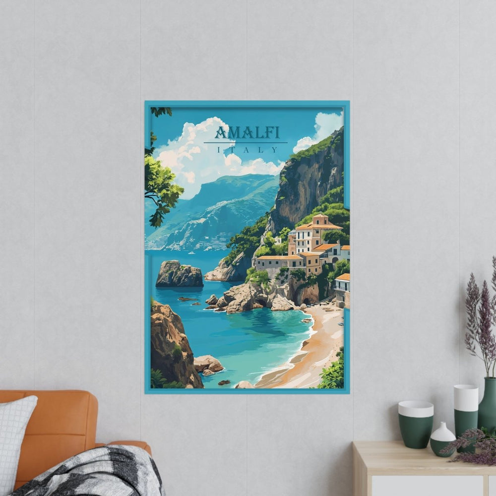 Amalfi Travel Poster – Traumhafte Küstenlandschaft - Poster bei HappyHugPixels