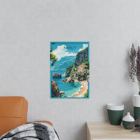 Amalfi Travel Poster – Traumhafte Küstenlandschaft - Poster bei HappyHugPixels