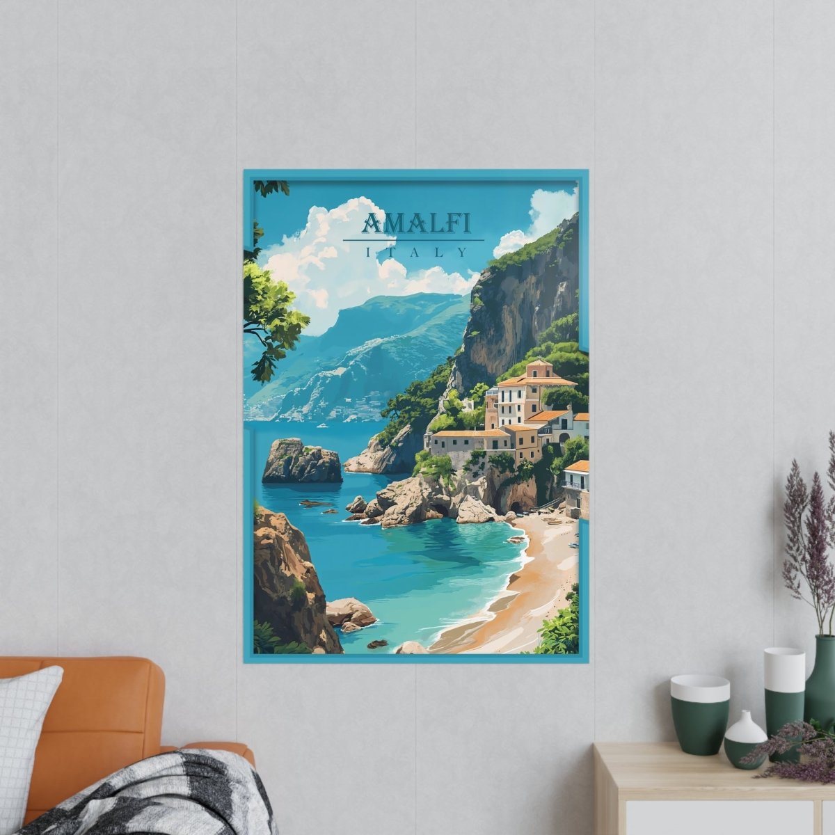 Amalfi Travel Poster – Traumhafte Küstenlandschaft - Poster bei HappyHugPixels