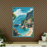 Amalfi Travel Poster – Traumhafte Küstenlandschaft - Poster bei HappyHugPixels