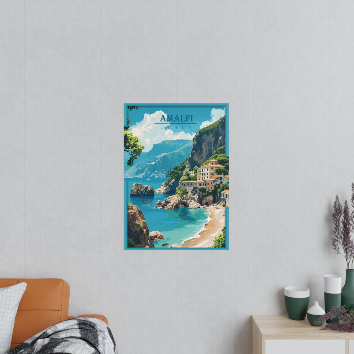 Amalfi Travel Poster – Traumhafte Küstenlandschaft - Poster bei HappyHugPixels