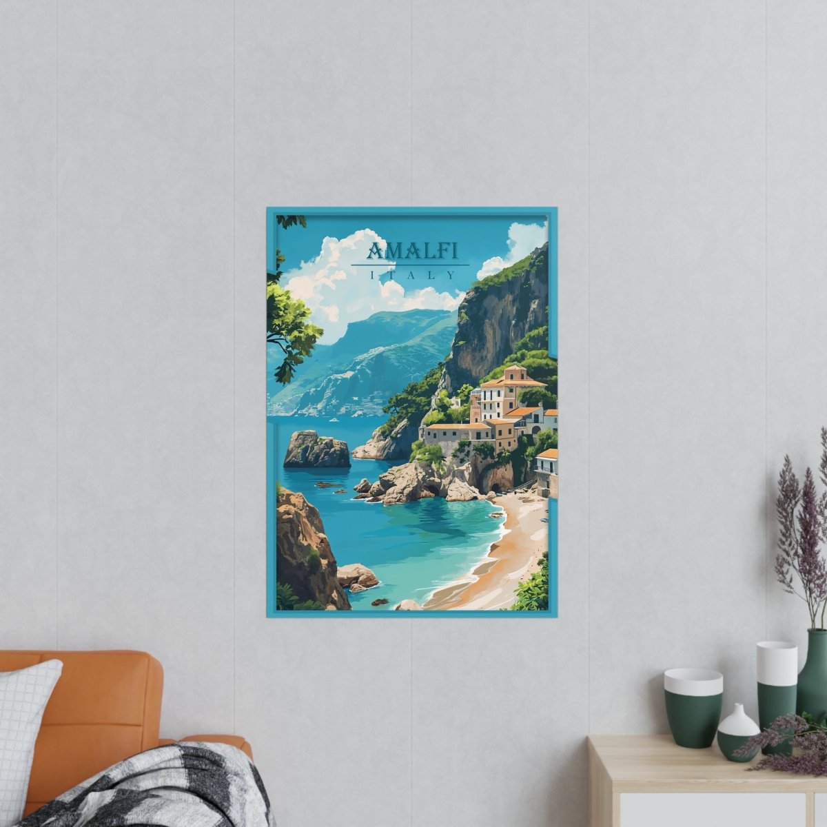 Amalfi Travel Poster – Traumhafte Küstenlandschaft - Poster bei HappyHugPixels