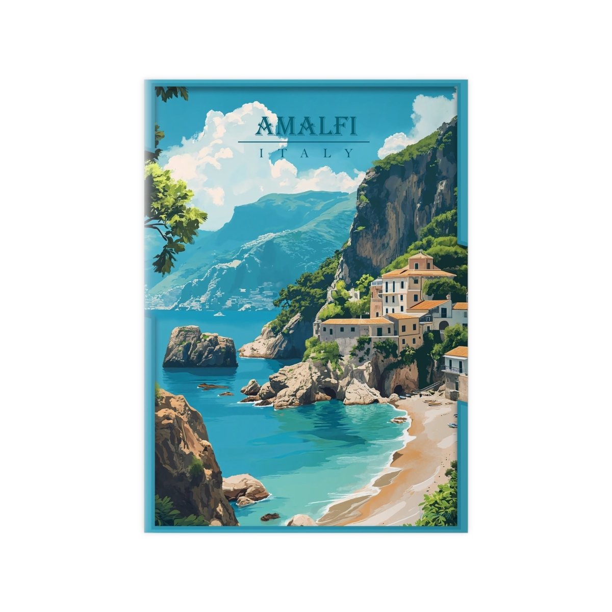 Amalfi Travel Poster – Traumhafte Küstenlandschaft - Poster bei HappyHugPixels