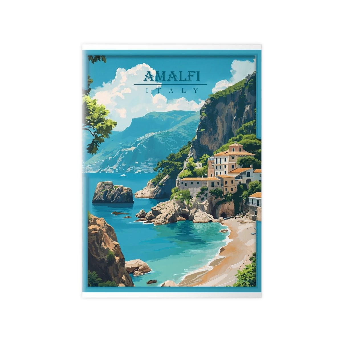 Amalfi Travel Poster – Traumhafte Küstenlandschaft - Poster bei HappyHugPixels