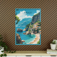 Amalfi Travel Poster – Traumhafte Küstenlandschaft - Poster bei HappyHugPixels