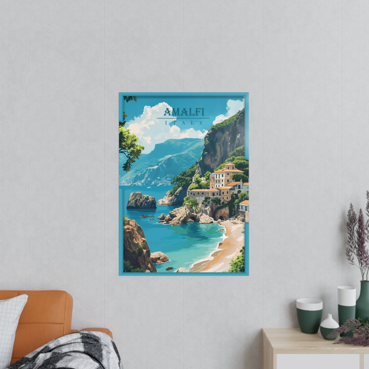 Amalfi Travel Poster – Traumhafte Küstenlandschaft - Poster bei HappyHugPixels